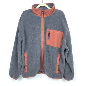 Patagonia Womens XL Synchilla Fleece Jacket Nickel W/ Burl red NWT